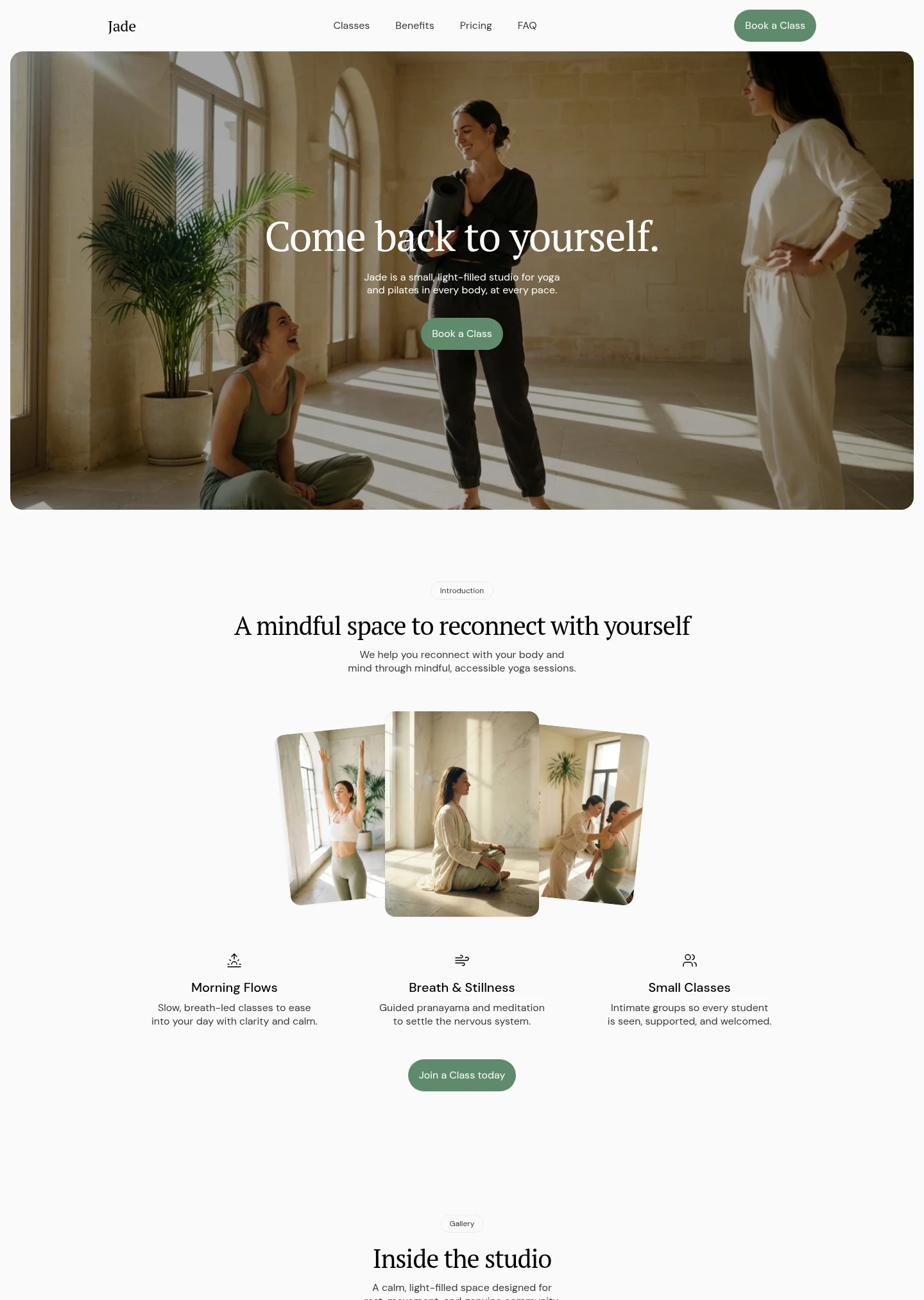 Jade website design style preview