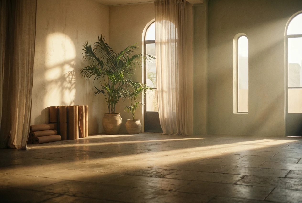 Empty studio morning light