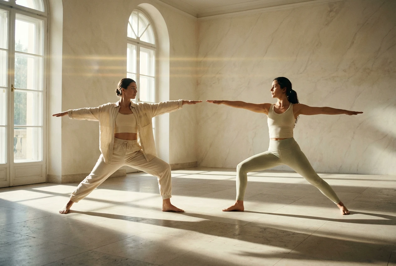 Warrior two pose pair